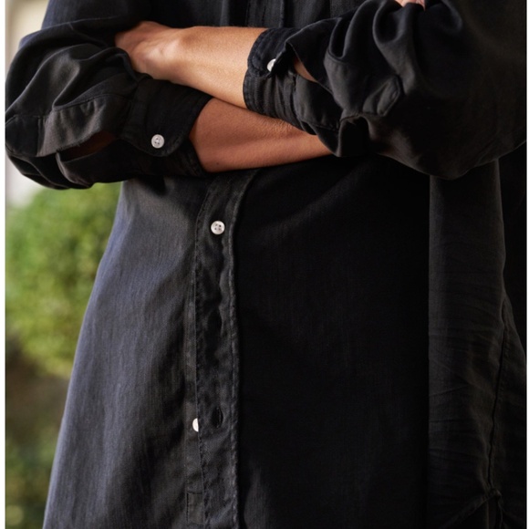 Frank & Eileen Shirley Oversized Button Up Shirt in Blackout Denim S - Picture 4 of 12